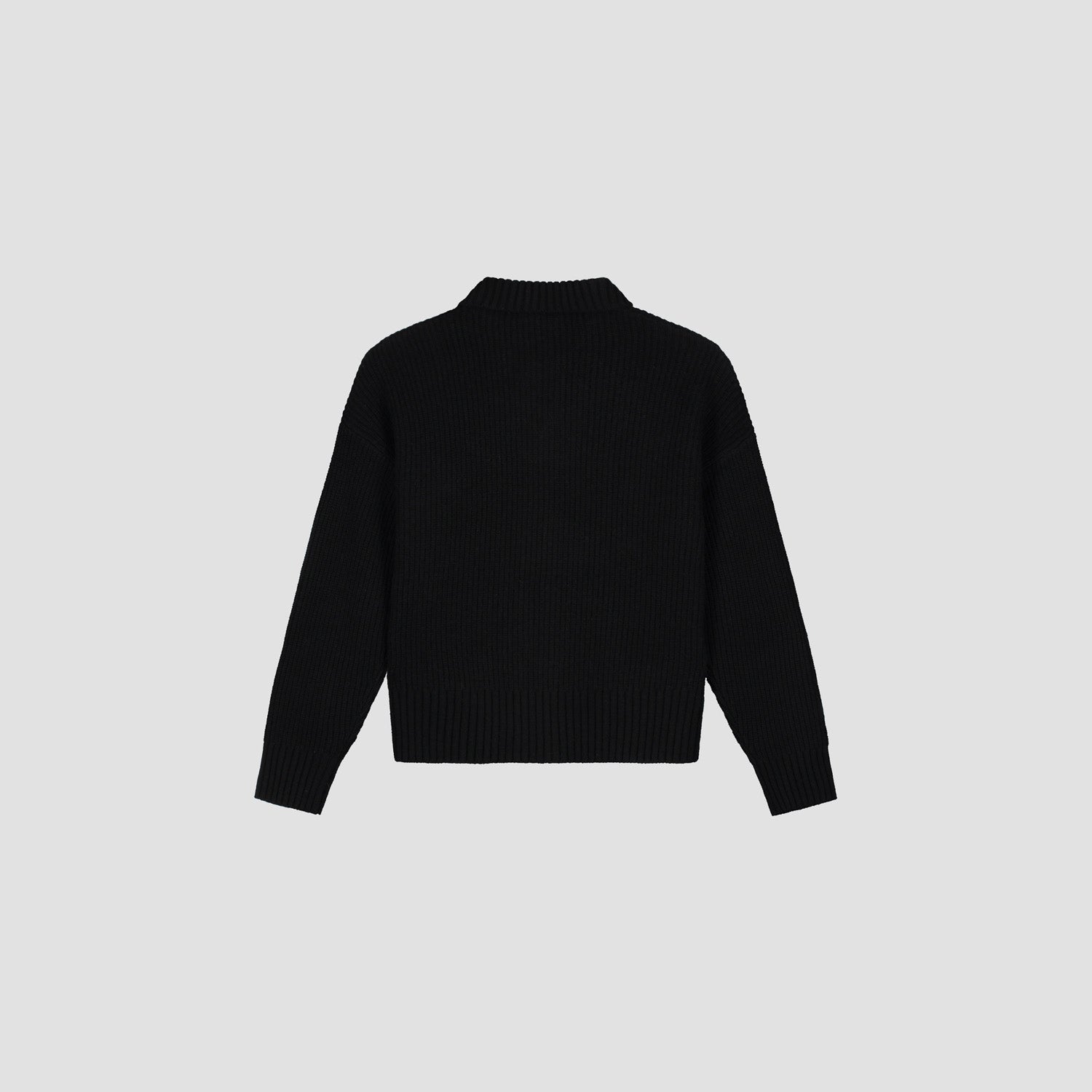 Knitted Zip Cardigan - Black