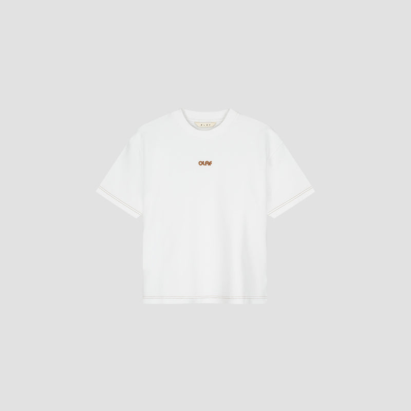 Contrast Retro Logo Boxy Tee - Optical White