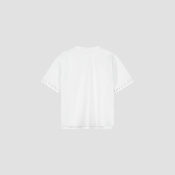 Contrast Retro Logo Boxy Tee - Optical White