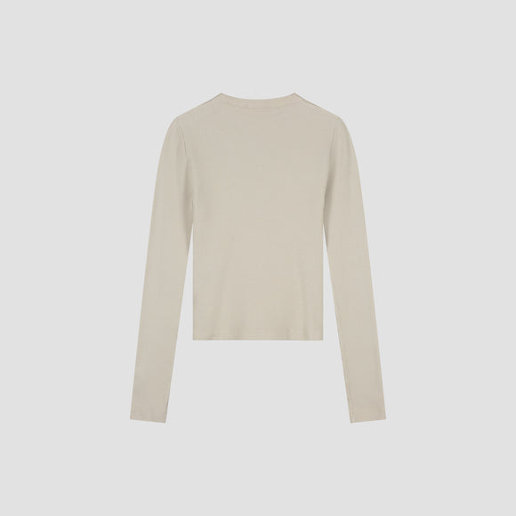 Waffle Top Long Sleeve - Cement