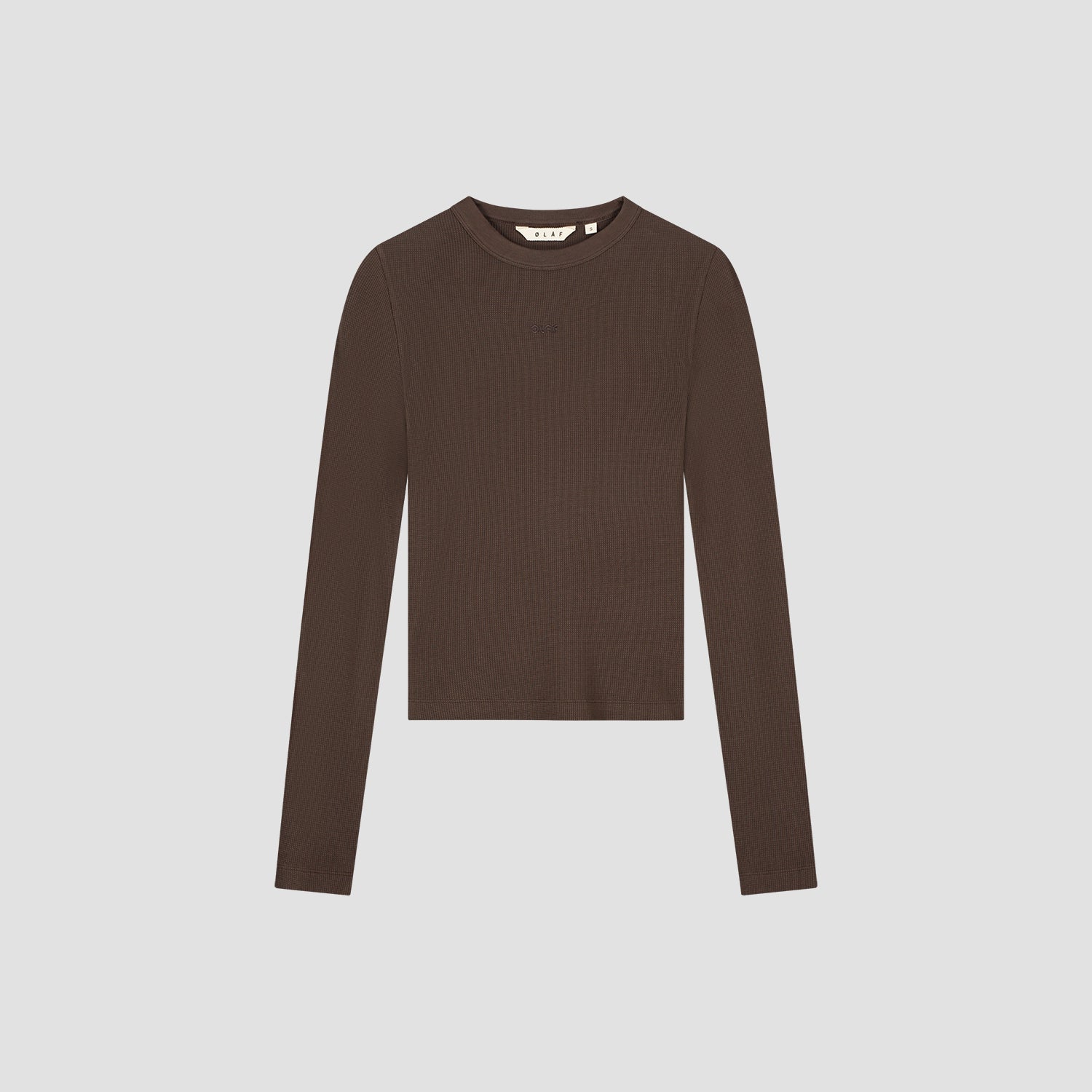 Waffle Top Long Sleeve - Hot Fudge