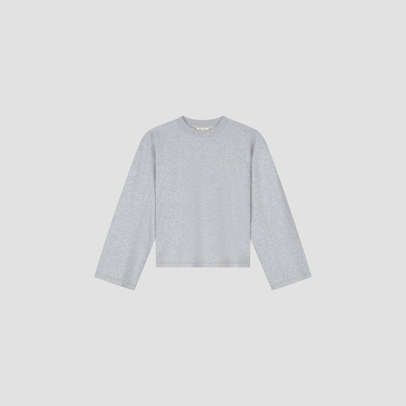 Contrast Retro Logo Crewneck - Heather Grey