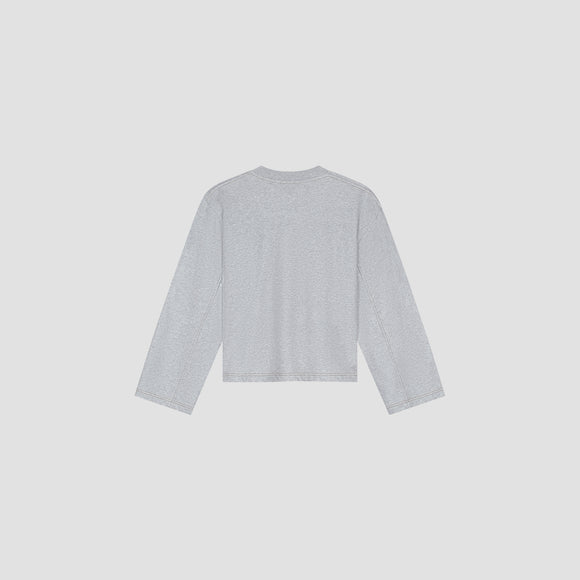 Contrast Retro Logo Crewneck - Heather Grey