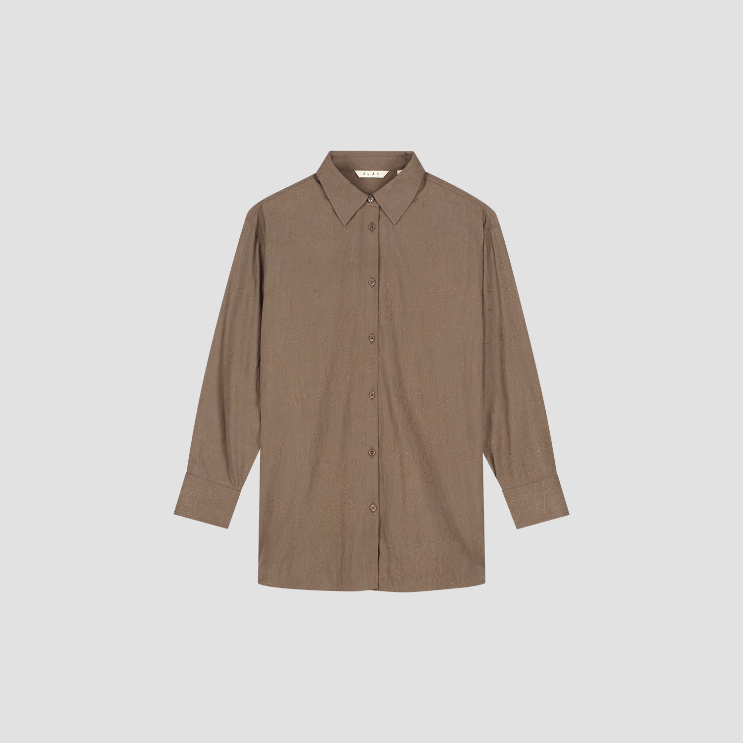 Monogram Embro Oversized Shirt - Taupe