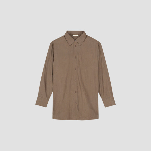 Monogram Embro Oversized Shirt - Taupe