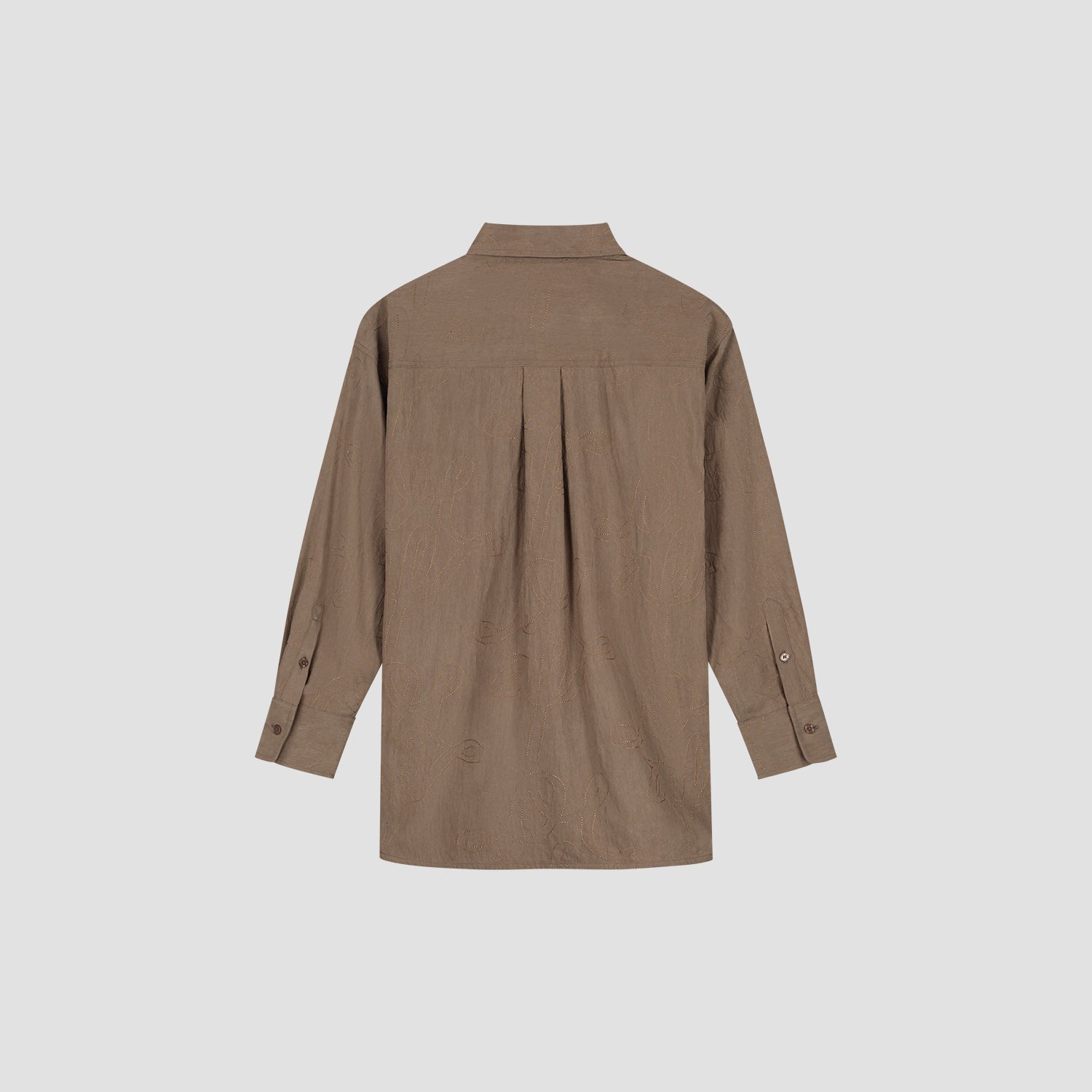 Monogram Embro Oversized Shirt - Taupe