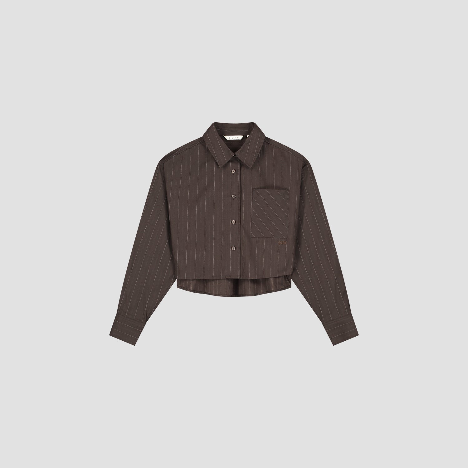 Pinstripe Cropped Shirt - Hot Fudge