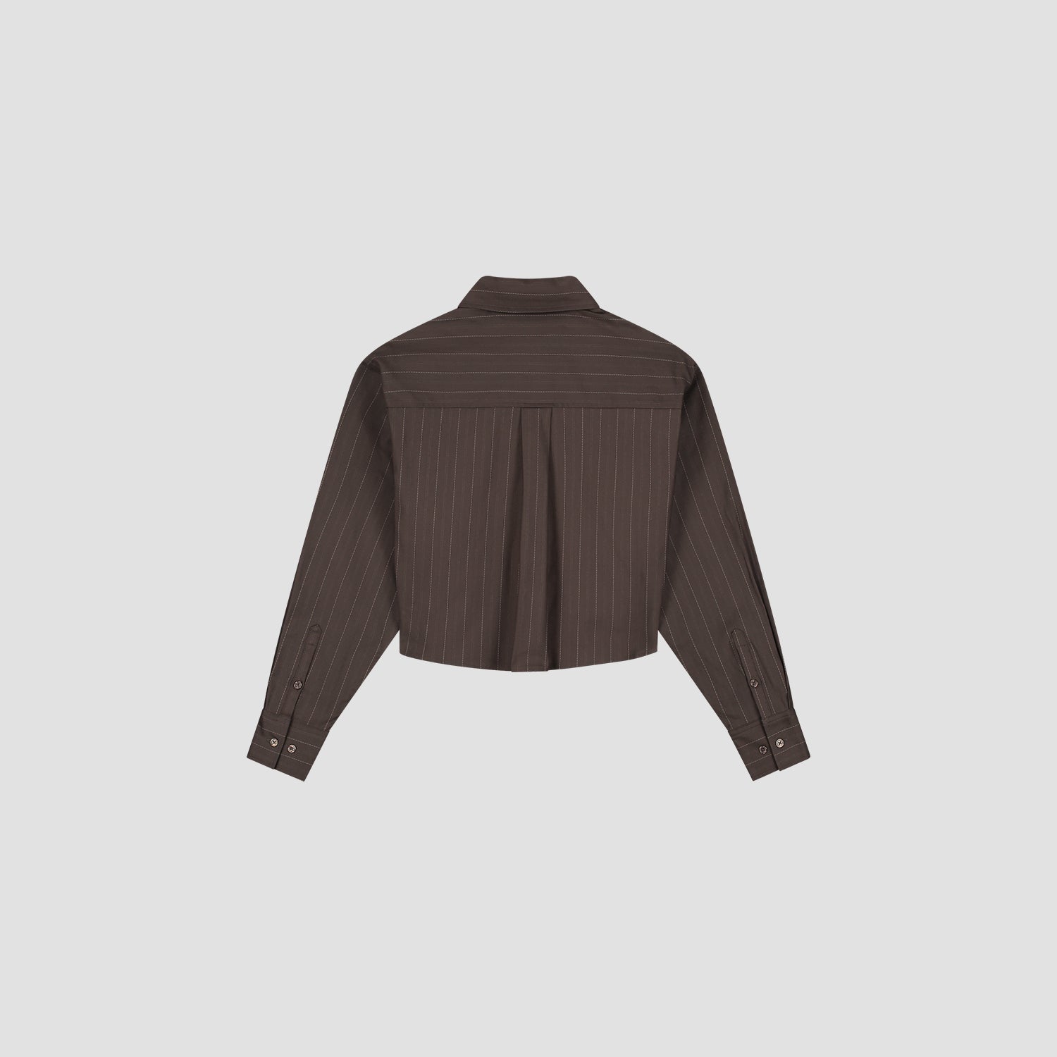 Pinstripe Cropped Shirt - Hot Fudge