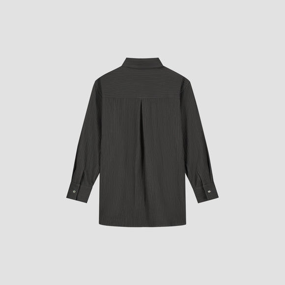 Textured Drapey Shirt - Black