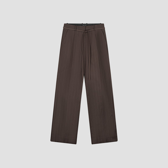 Pinstripe Tailored Trousers - Hot Fudge
