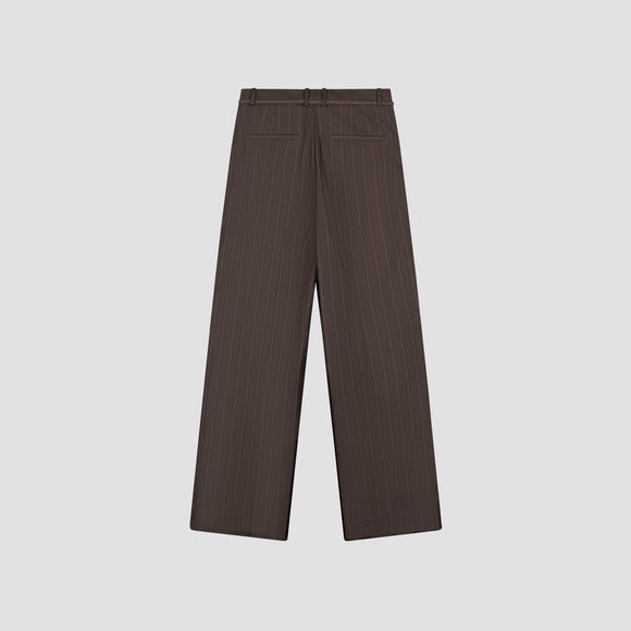 Pinstripe Tailored Trousers - Hot Fudge