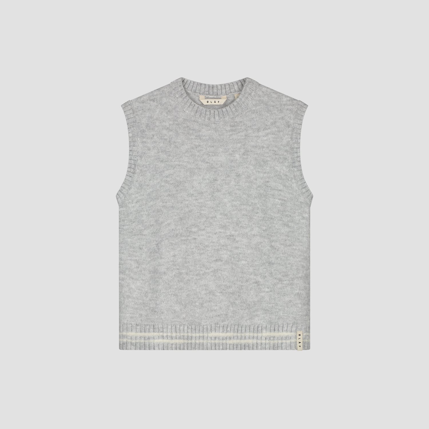 Crafted Detail Knit Vest - Heather Grey
