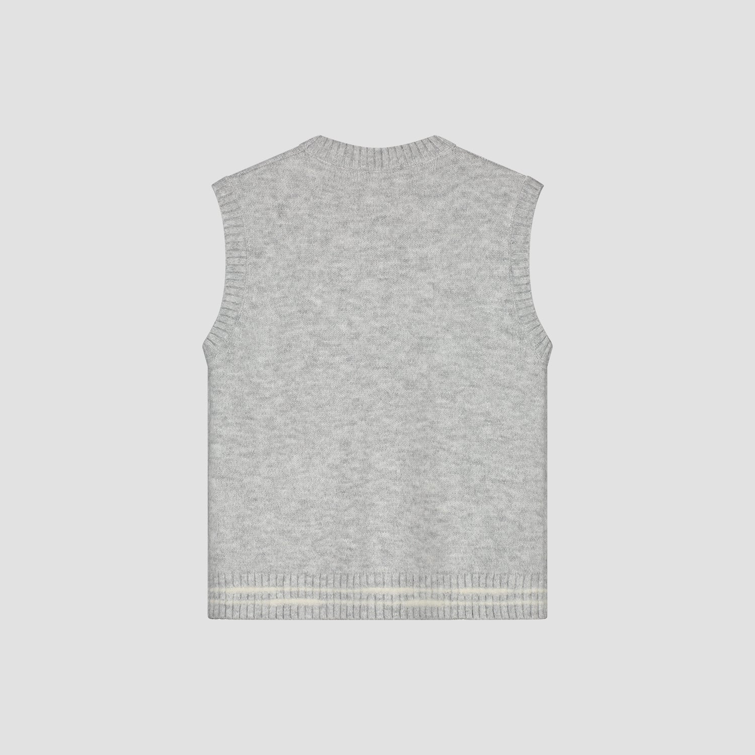 Crafted Detail Knit Vest - Heather Grey