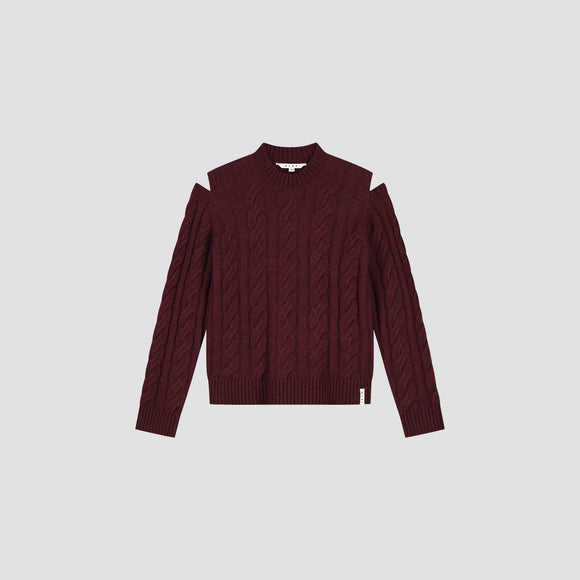 Cable Crewneck Knit - Rum Raisin