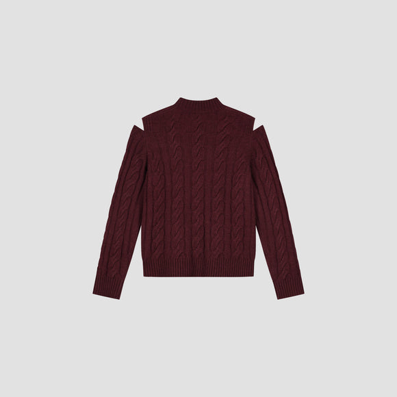 Cable Crewneck Knit - Rum Raisin