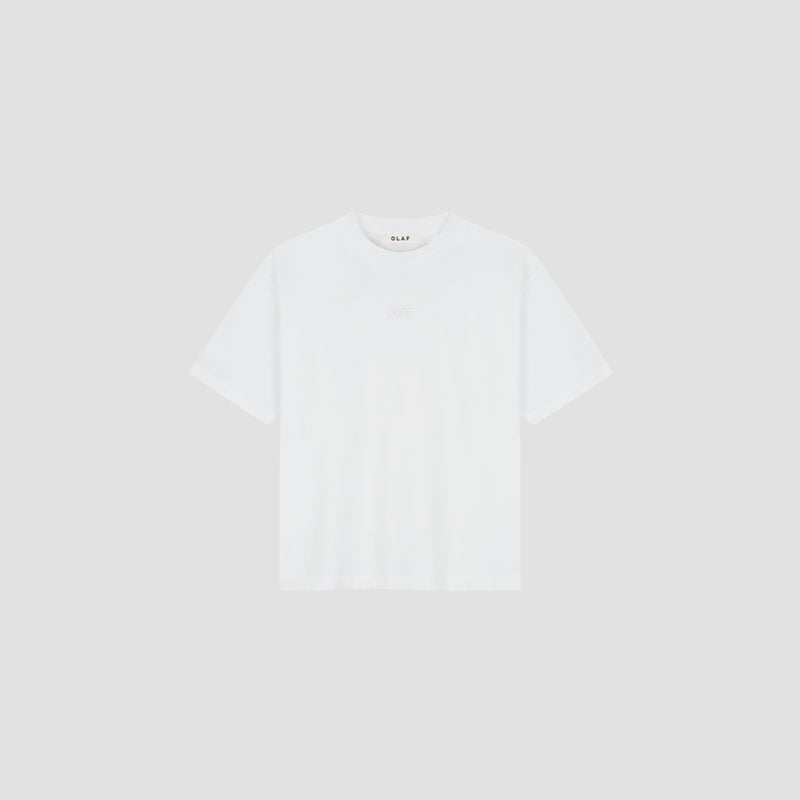 Brushstroke Graphic Boxy Tee - Optical White
