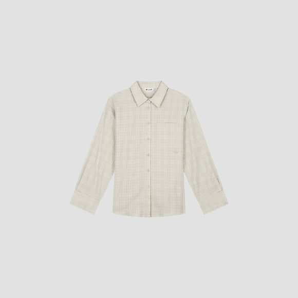 Checked Fitted Shirt - Cement