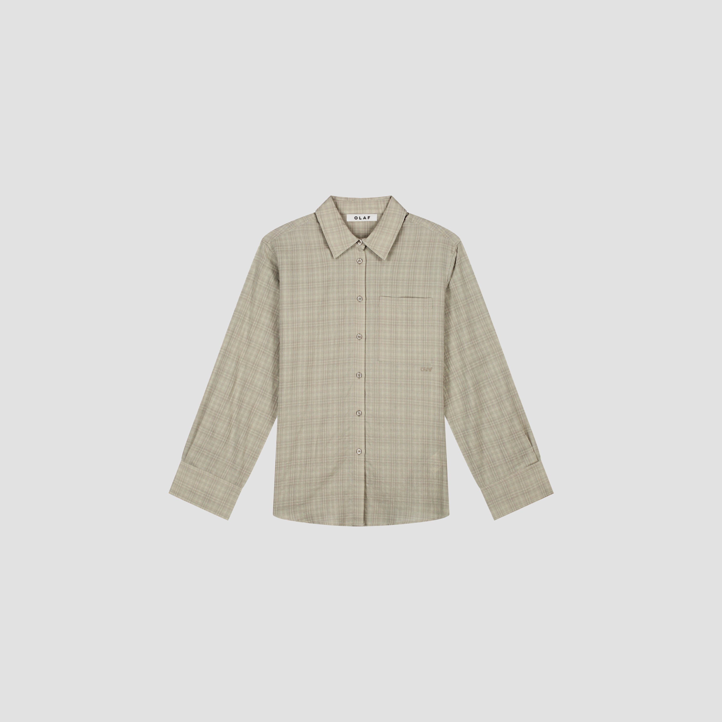 Checked Fitted Shirt - Cement