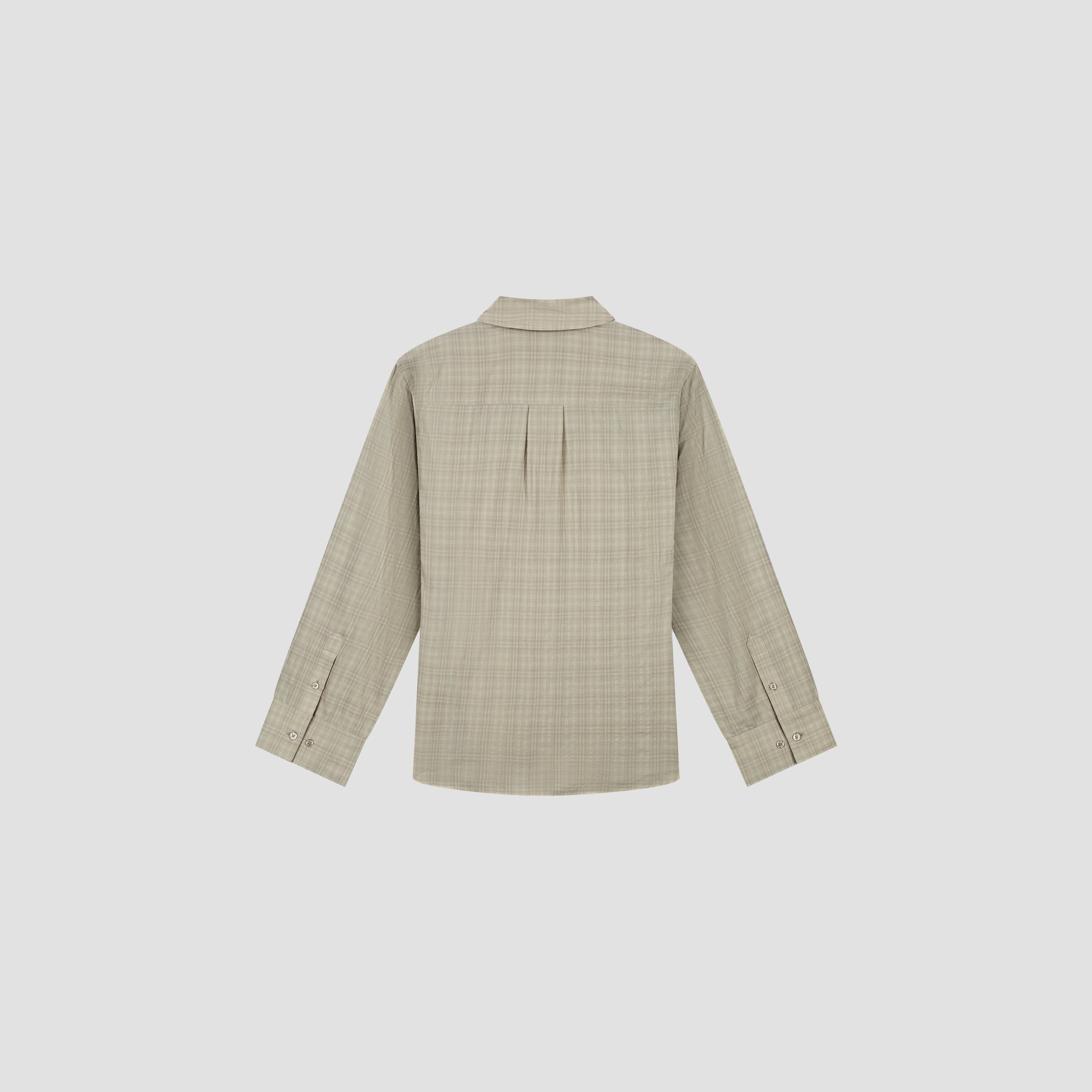 Checked Fitted Shirt - Cement