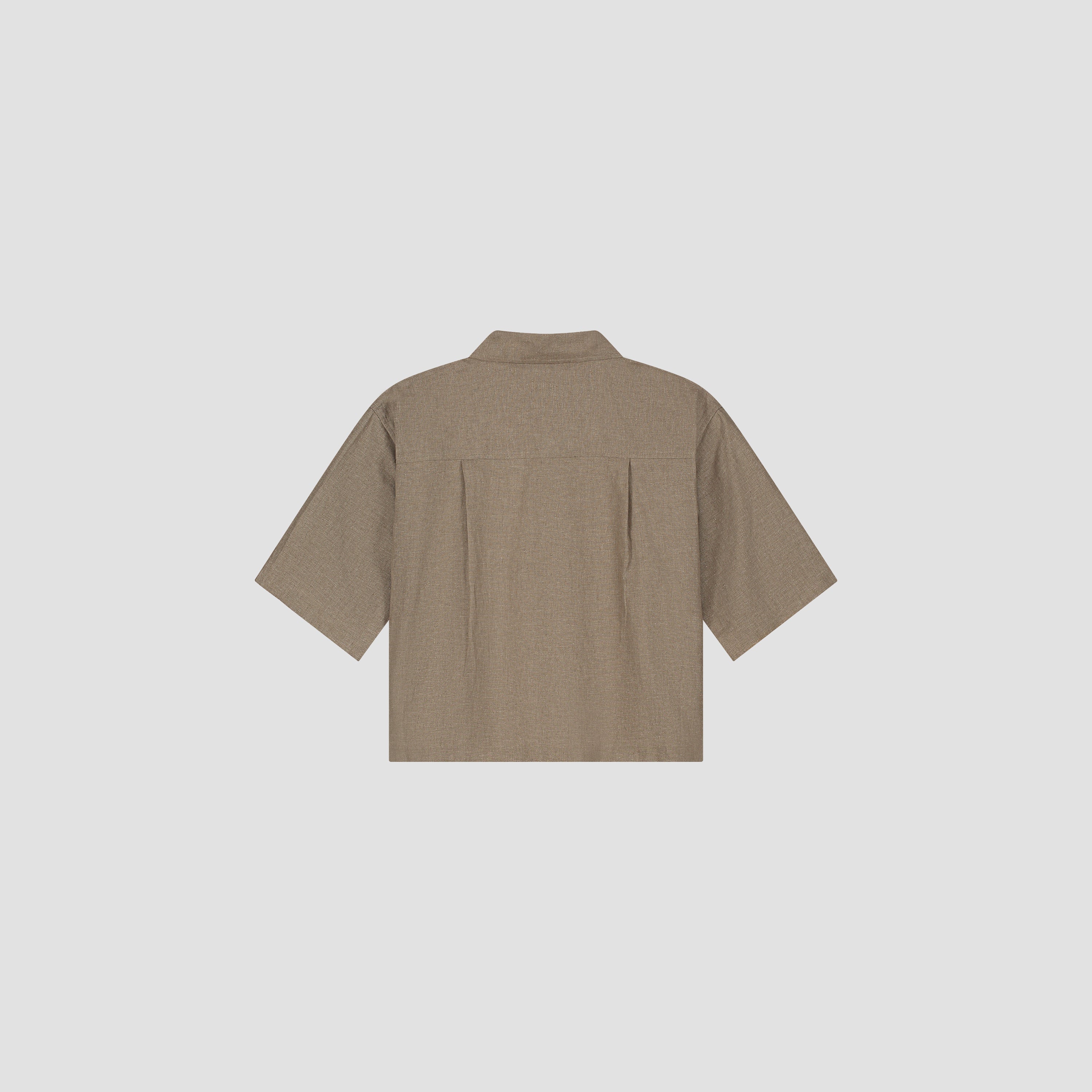 Linen Short Sleeve Shirt - Taupe