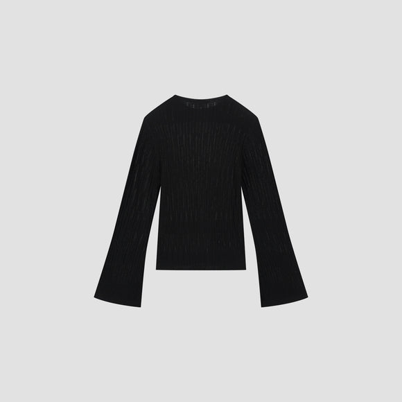 Retro Logo Wide Sleeve Knit - Black