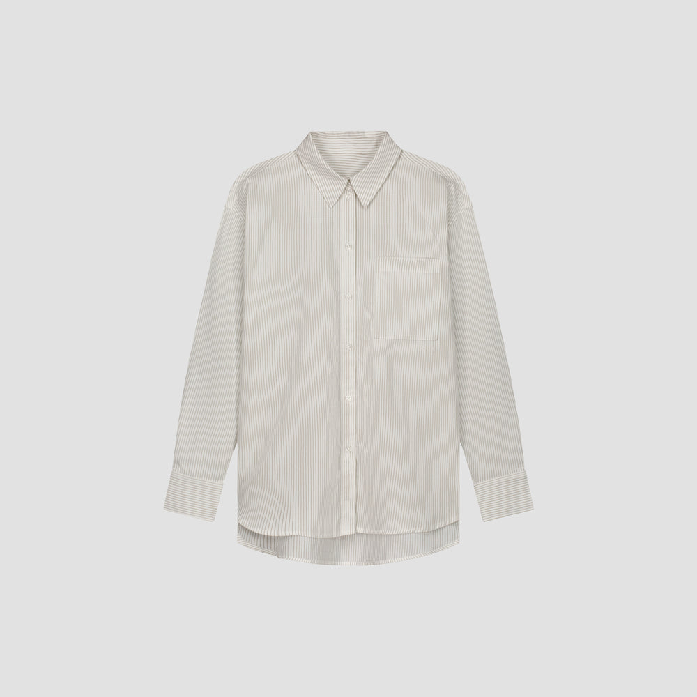 STRIPE OVERSIZED SHIRT | OFF WHITE / TREEHOUSE