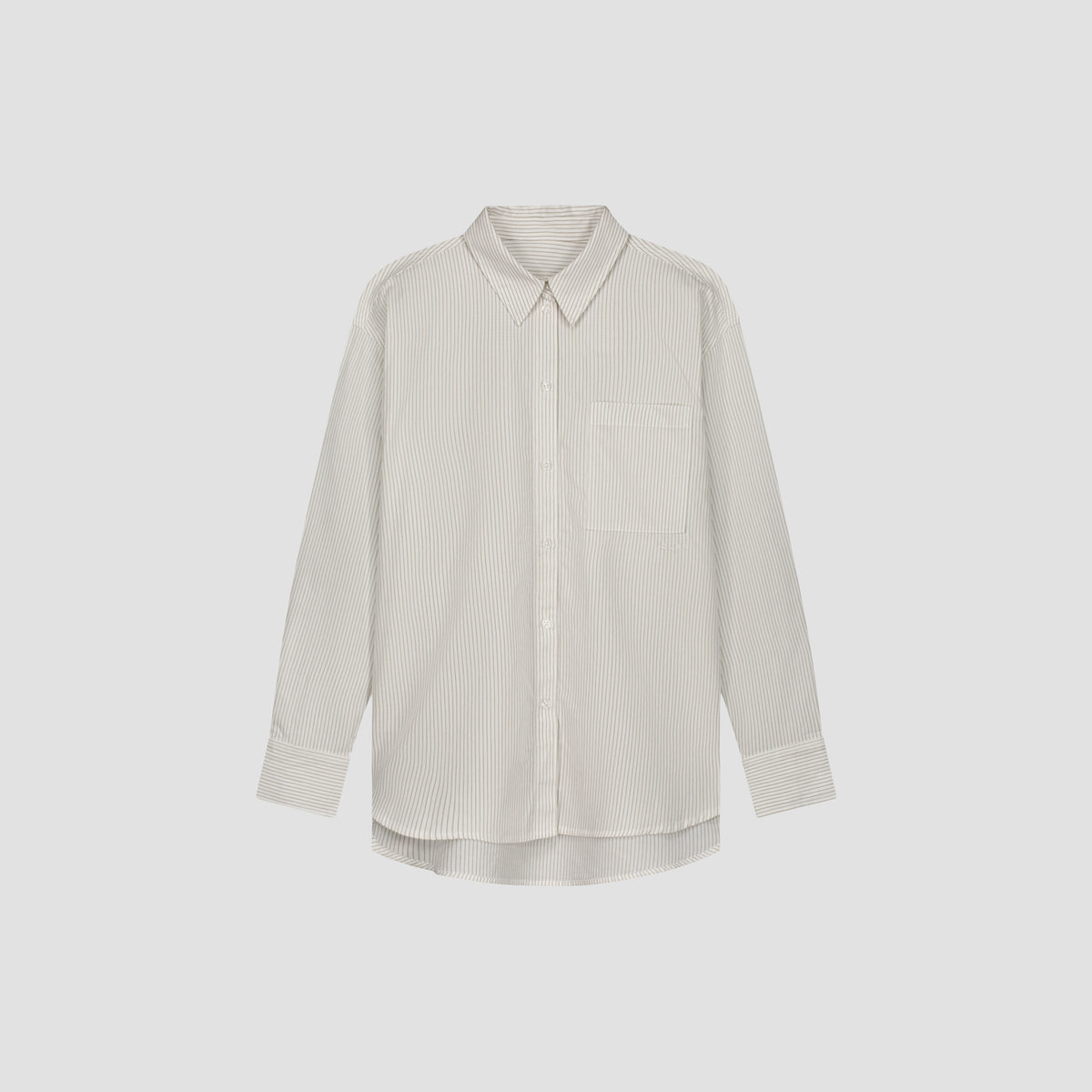 STRIPE OVERSIZED SHIRT | OFF WHITE / TREEHOUSE