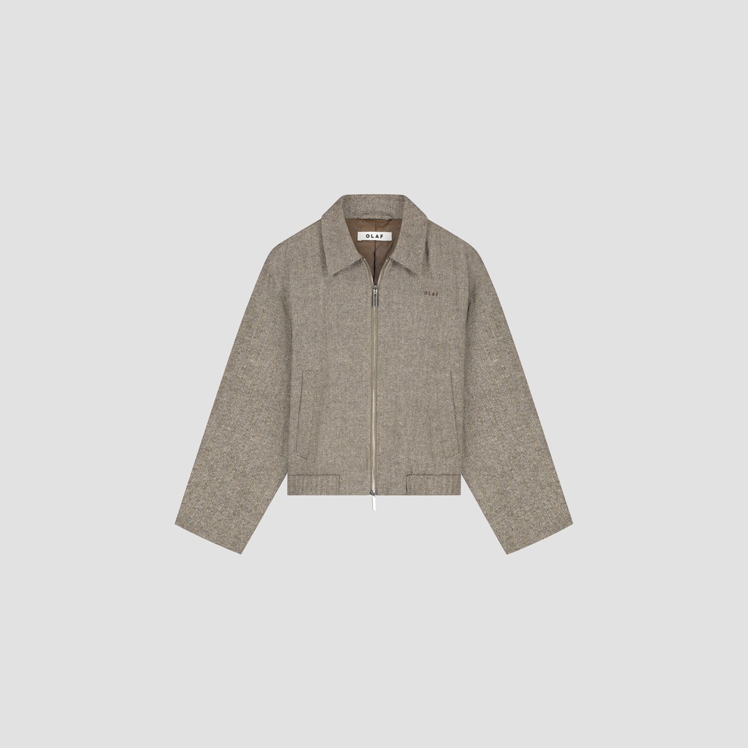 Wool Herringbone Jacket - Chocolate Chip