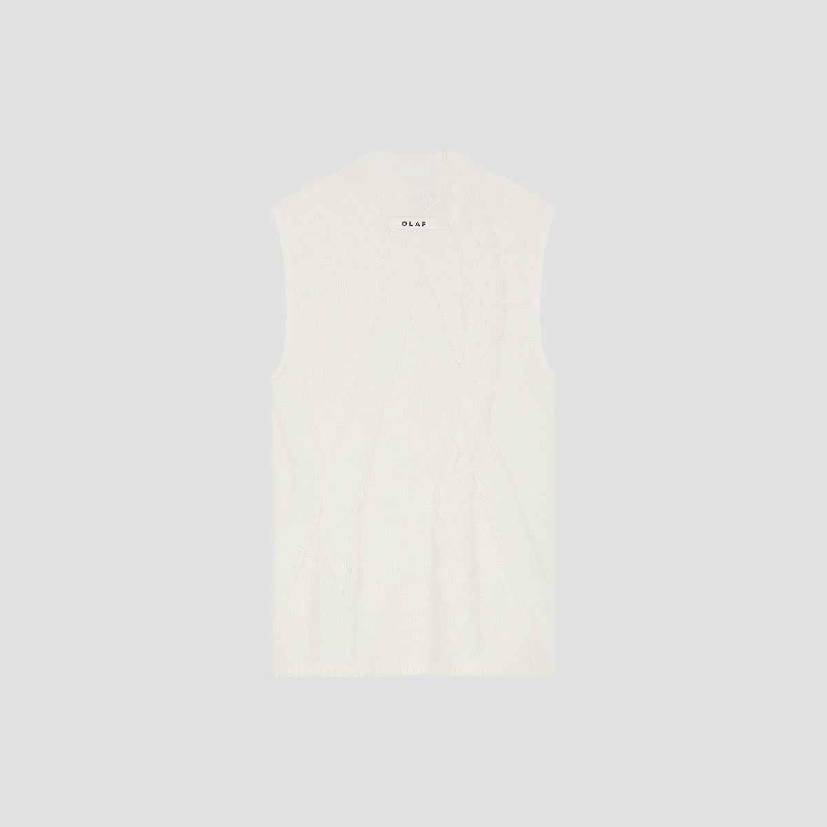 CABLE SLEEVLESS KNIT | OFF WHITE / MULCH