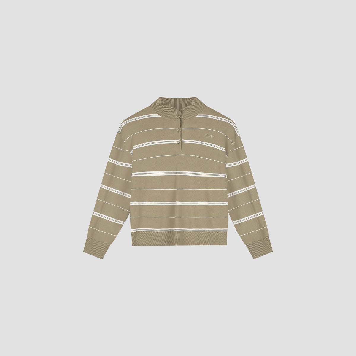 Striped Knitted Polo - Chocolate Chip