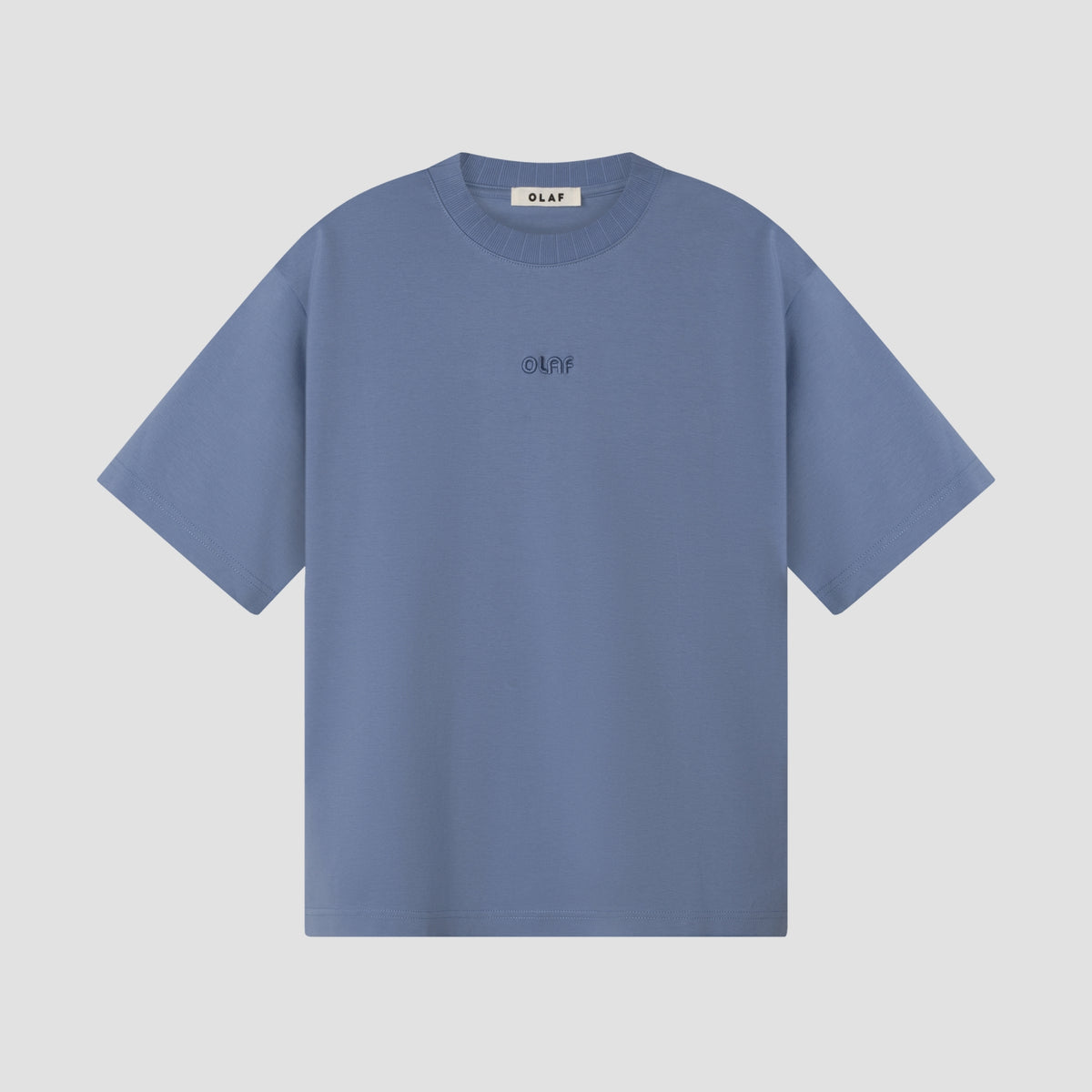 RETRO LOGO BOXY TEE | DUSTY BLUE