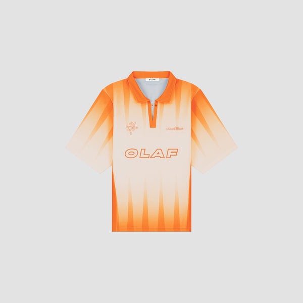 Football Tee - Orange/Off-White