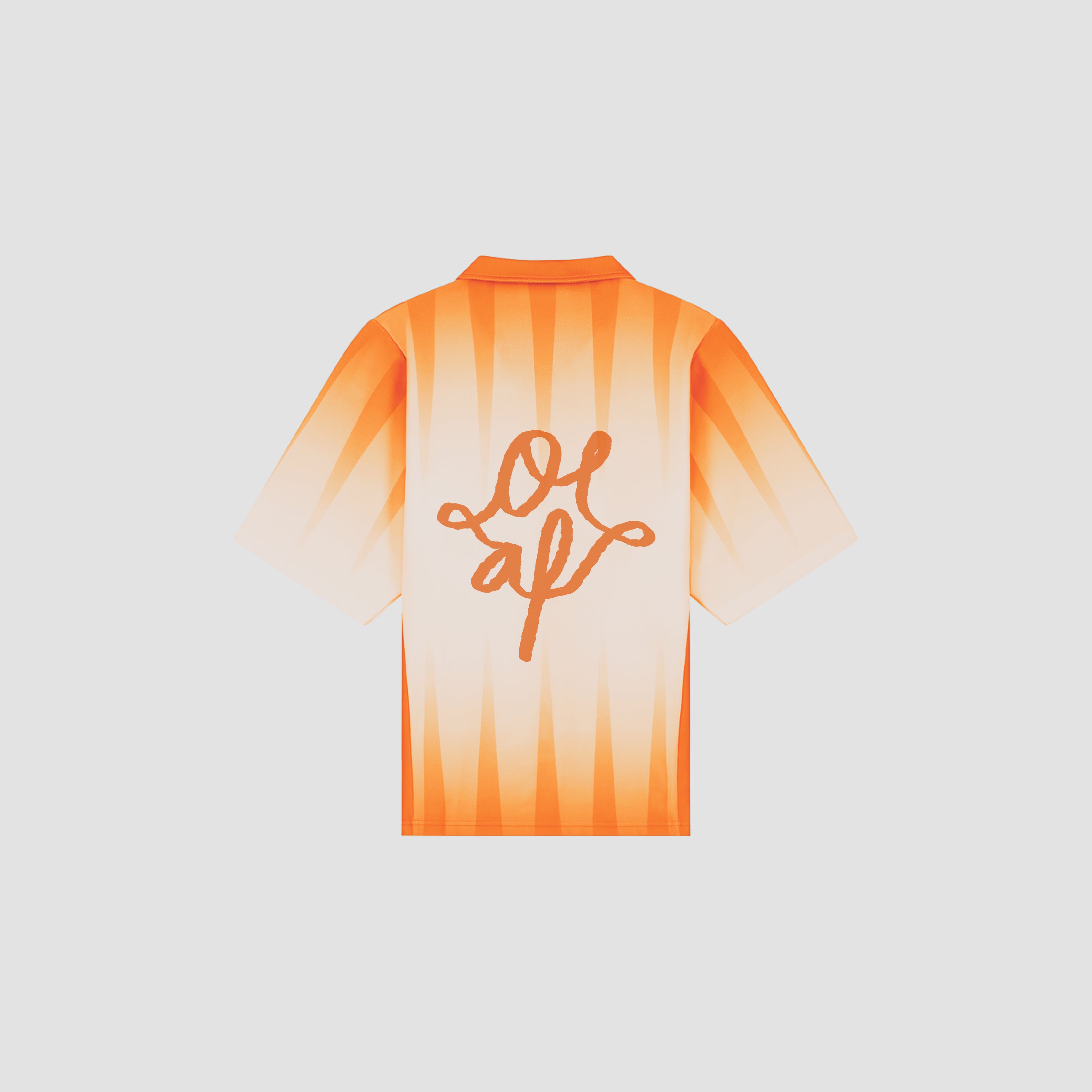 Football Tee - Orange/Off-White