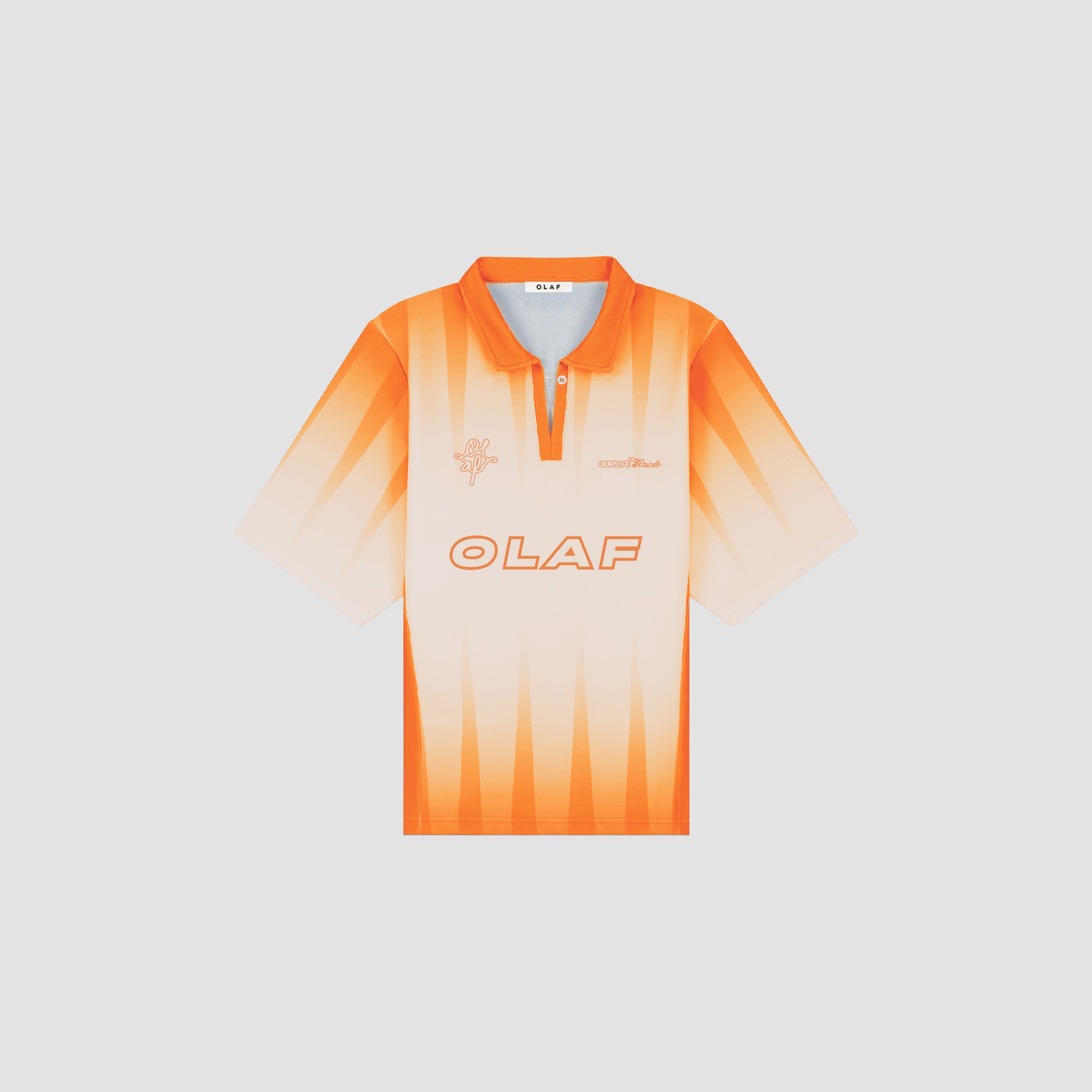Football Tee - Orange/Off-White