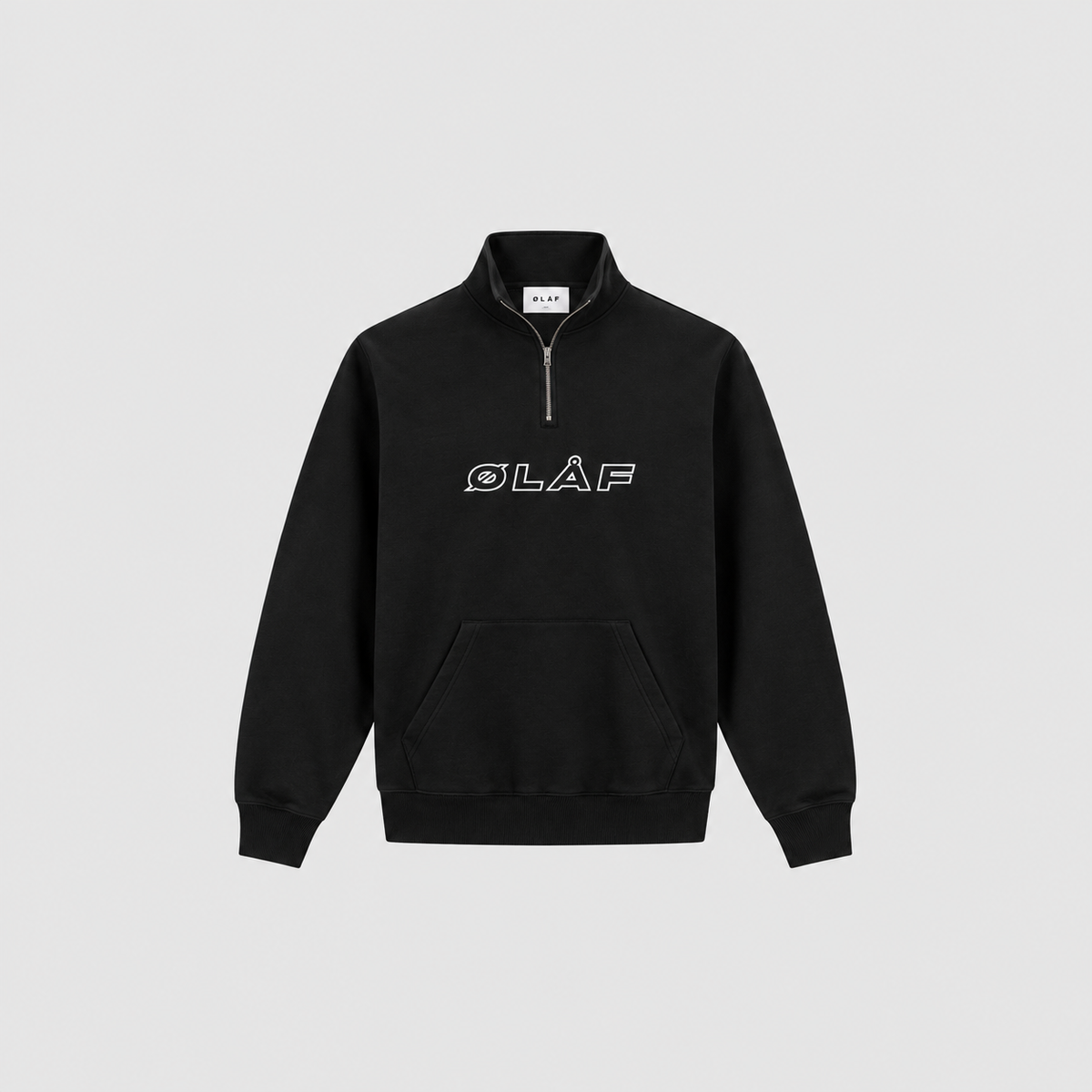 OLAF ITALIC ZIP MOCK SWEATER | BLACK