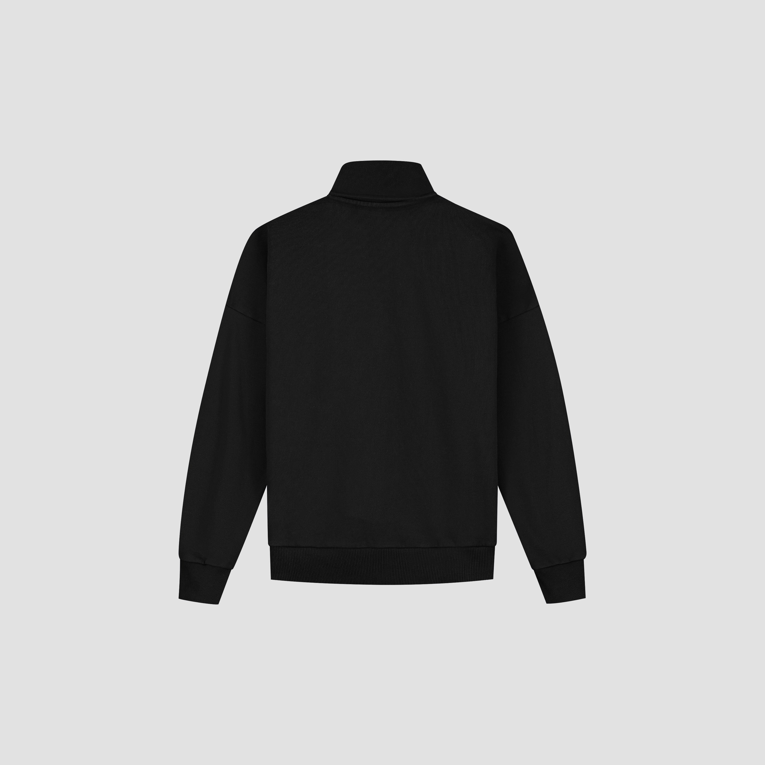 Retro Logo Half Zip Sweat - Black