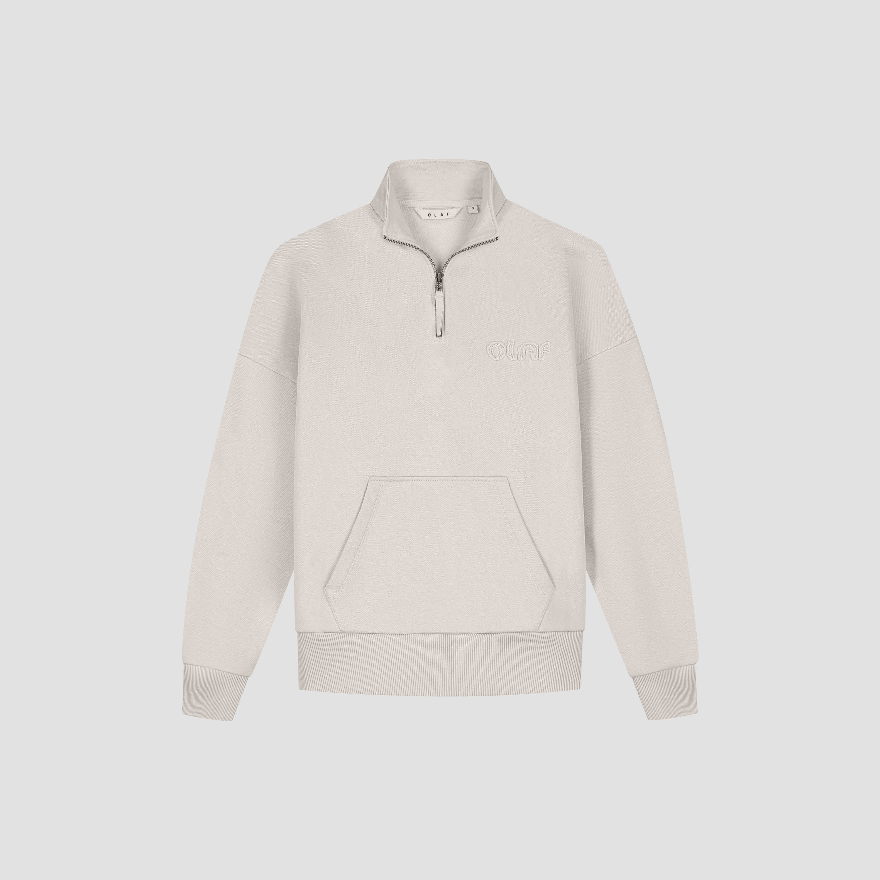 Retro Logo Half Zip Sweat - Cement