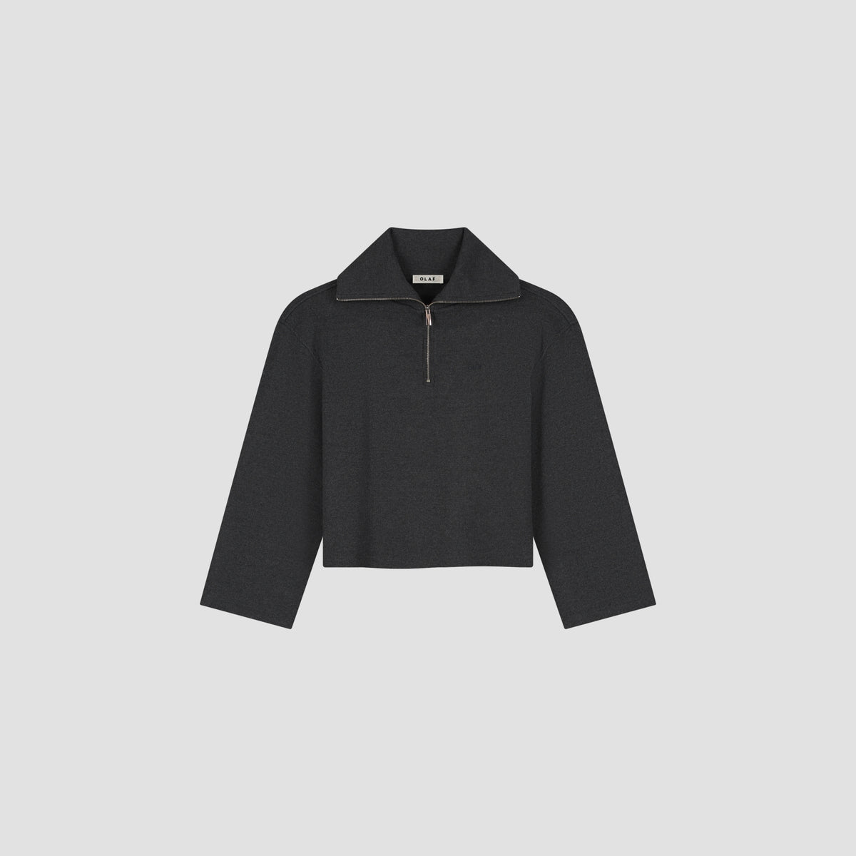 HALF ZIP RIB SWEAT | CHARCOAL