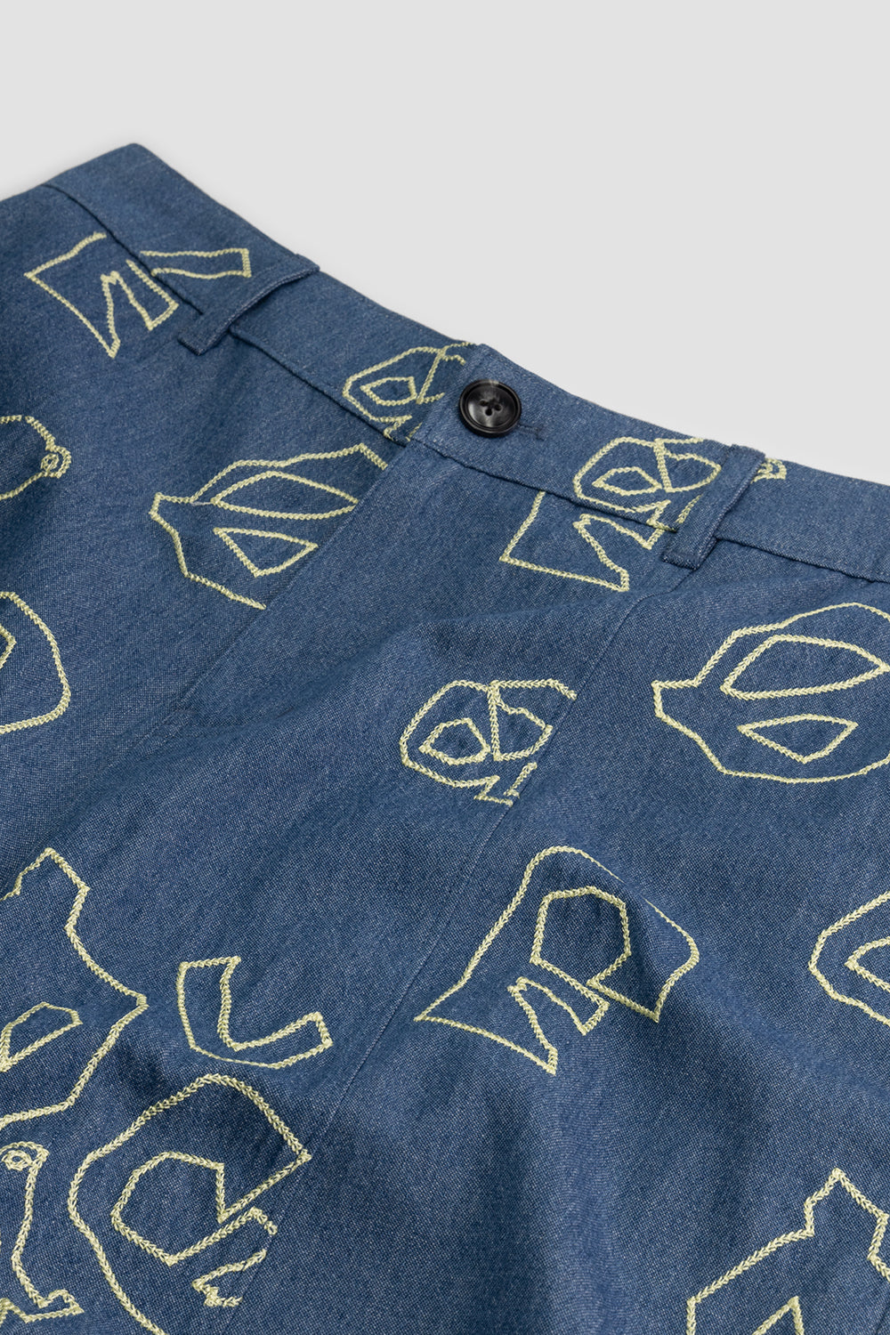 AOP Denim Shorts - Light Denim