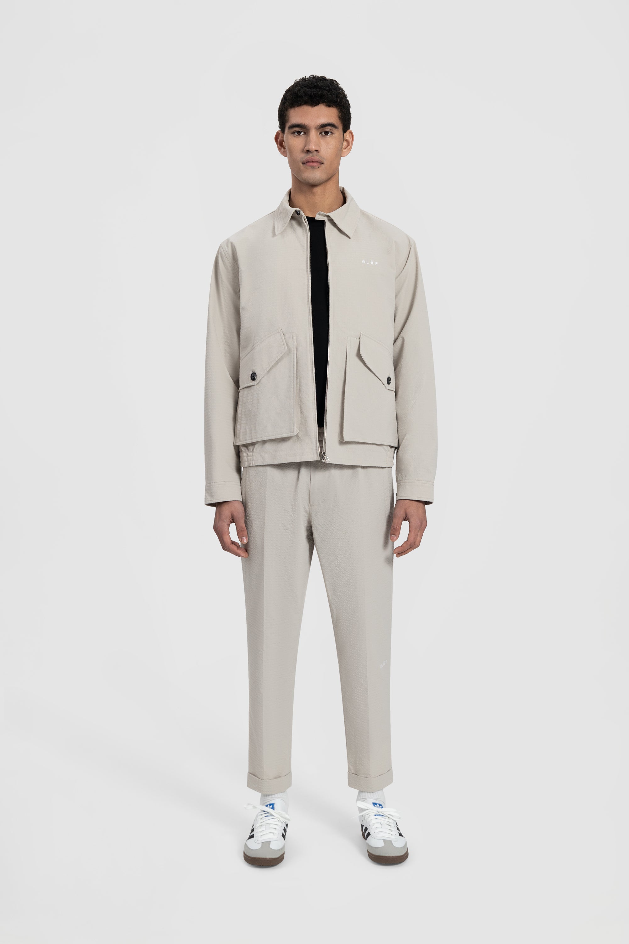 Seersucker Baracuta Jacket - Cement