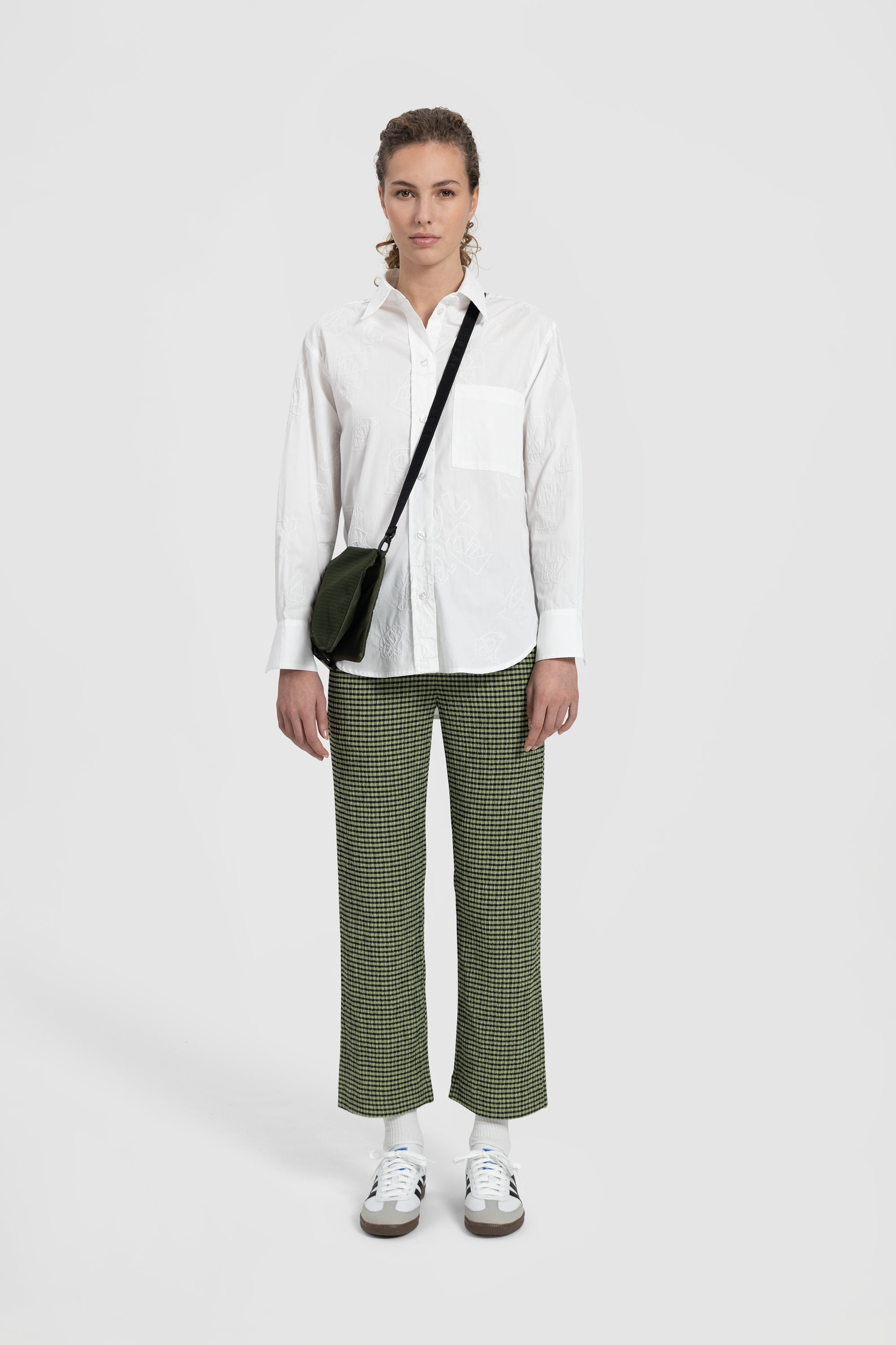 WMN Office Embro Shirt - White